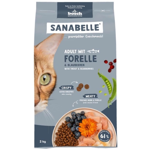 Sanabelle Adult met forel en bosbessen kattenvoer 2 x 2 kg