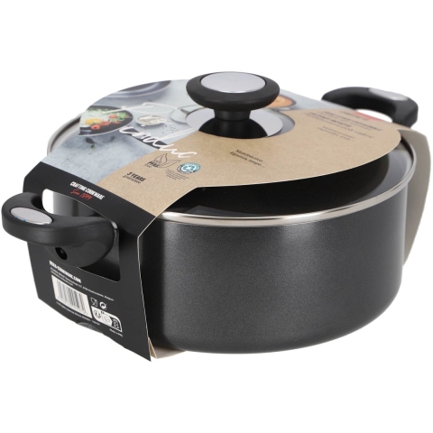 Beka Pro Induc Kookpan met Glazen Deksel 24 cm Zwart