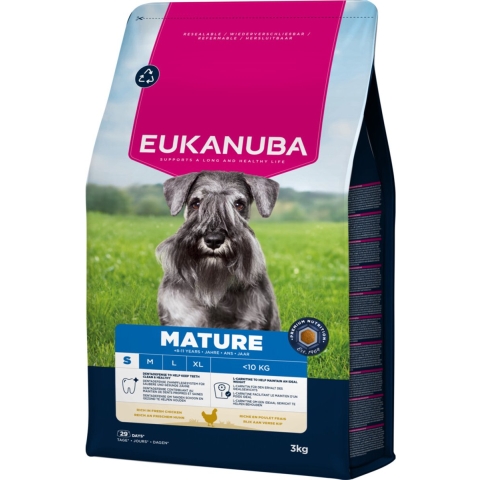 Eukanuba Mature Small kip hondenvoer 3 x 3 kg
