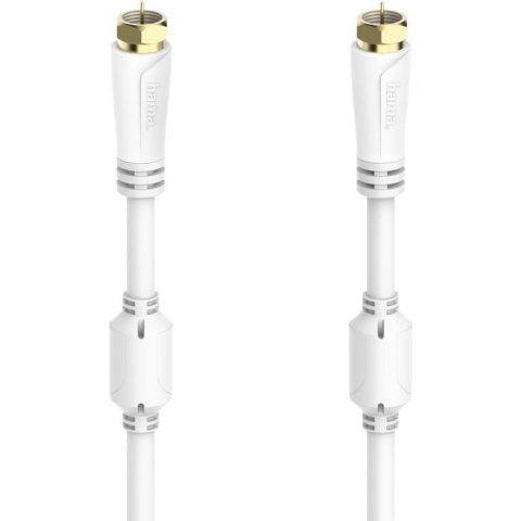 Hama SAT Aansluitkabel F Connector - F Connector Verguld 500 cm Wit
