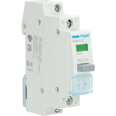 Hager SVN413 Drukschakelaar Groen 16 A 230 V