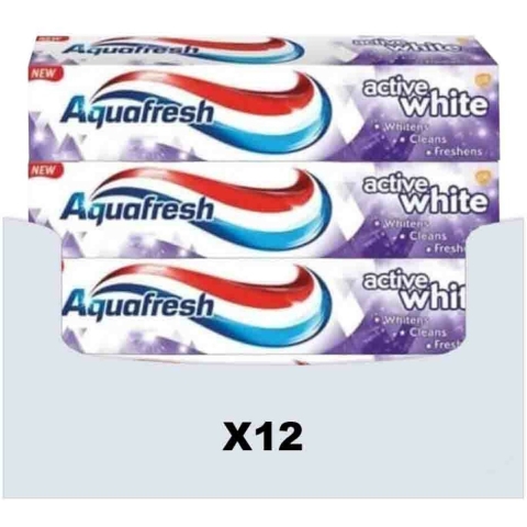 12x Aquafresh Tandpasta Active White 100 ml