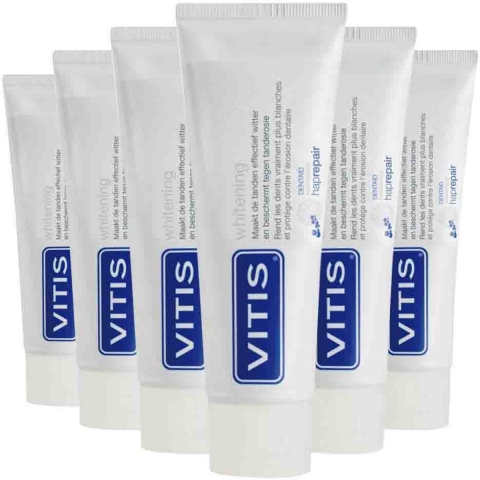 6x Vitis Tandpasta Whitening 75 ml