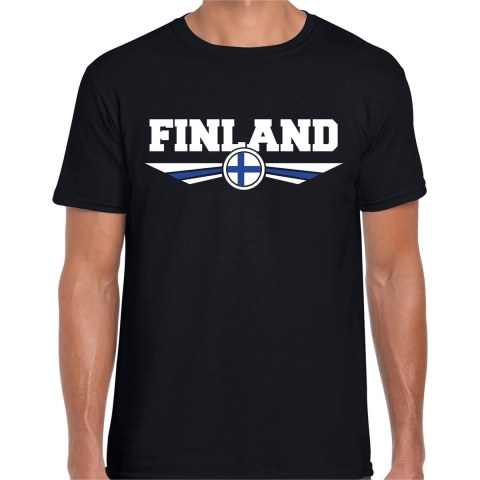 Finland landen t-shirt zwart heren S -
