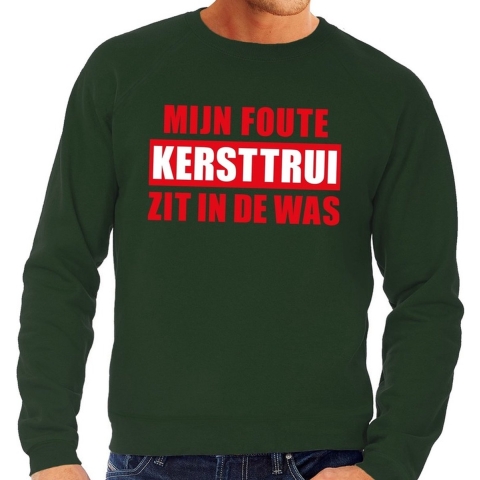 Foute kersttrui in de was groen voor heren 2XL (56) -