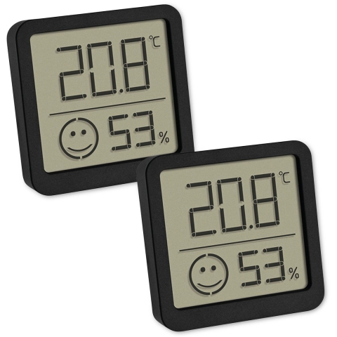 TFA Dostmann 2-pack 30.5053.01.02 Thermo- en hygrometer Zwart