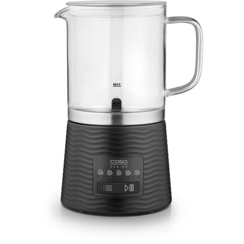 CASO CappuLatte Elektrische melkopschuimer, romig melkschuim, melkopschuimer warm en koud, cacao, warme chocolademelk, afneembare glazen container, vaatwasmachinebestendig, 5 functies