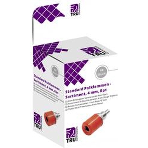 TRU COMPONENTS Assortiment laboratoriumconnectoren Bus, inbouw verticaal Rood 10 stuk(s)