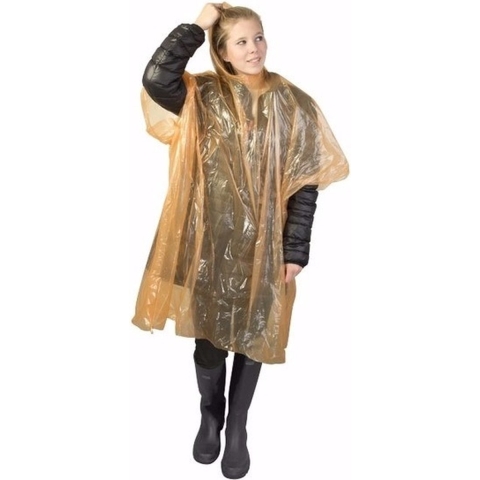 30x wegwerp regenponcho oranje One size -
