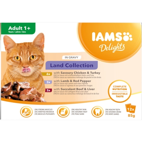2x IAMS Delights Land Collection 12 x 85 gr