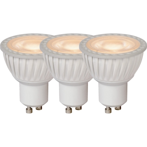 Lucide LED-spots (set van 3) - Ø 5 x 5,3 cm - GU10 - 5W dimbaar - 3000K - wit