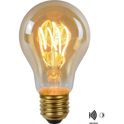 Lucide LED Bulb Twilight Sensor - Ø 6 cm - E27 - 4W niet dimbaar - 2200K - amber