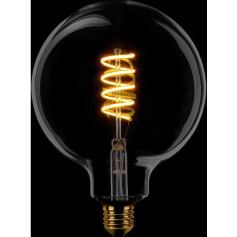 ETH Globe Spiral LED Filament - Ø 12,5 cm - E27 - 3 stappen dimbaar - 7W - 1800K  - gerookt