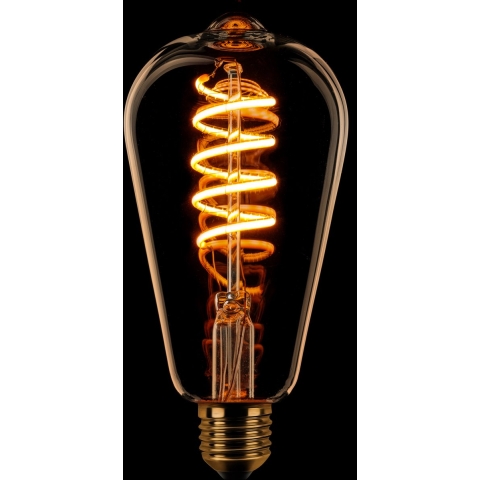 ETH Edison Spiral LED Filament ST64 - E27 - 3 stappen dimbaar - 7W - 2200K  - goud