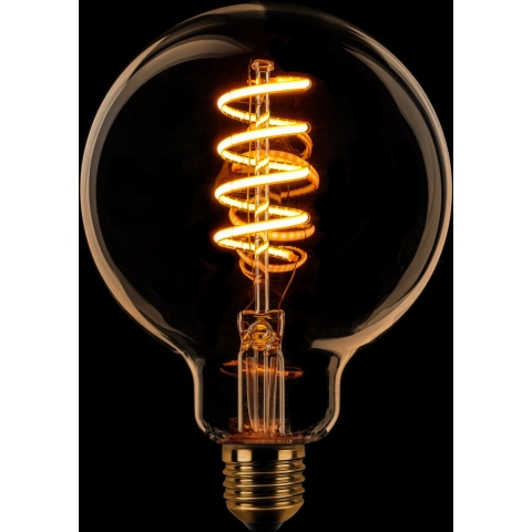 ETH Globe Spiral LED Filament - Ø 9,5 cm - E27 - dimbaar - 7,5W - 2200K  - goud