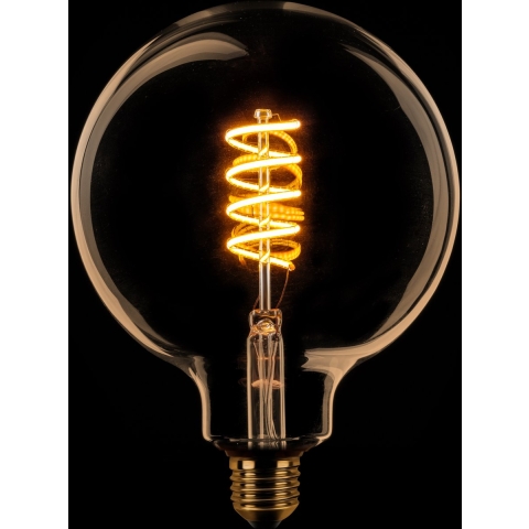ETH Globe Spiral LED Filament - Ø 12,5 cm - E27 - dimbaar - 7W - 2200K  - goud