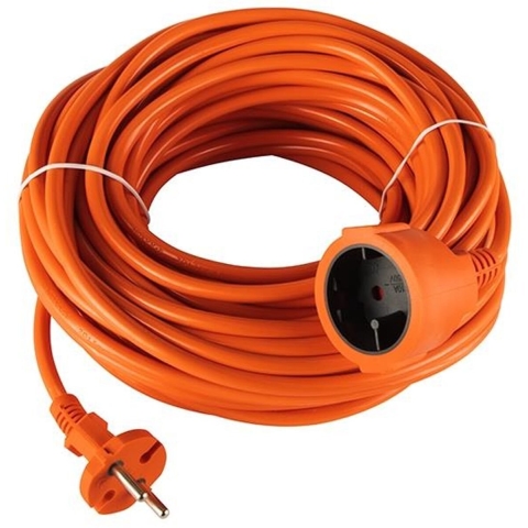 Verlengsnoer | PVC | oranje | 2x1,5qmm | 20m | Technik