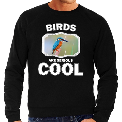 Dieren ijsvogel sweater zwart heren - birds are cool trui M -