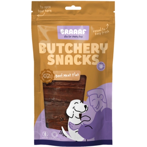 10x Braaaf Butchery Beef Meat Flat Hondensnack 125 gr