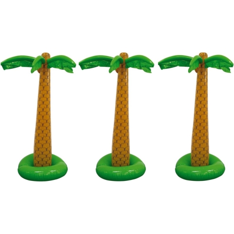 Opblaasbare palmboom/bomen - Set van 3x stuks - 180 cm - Tropische Hawaii versiering - decoraties - -