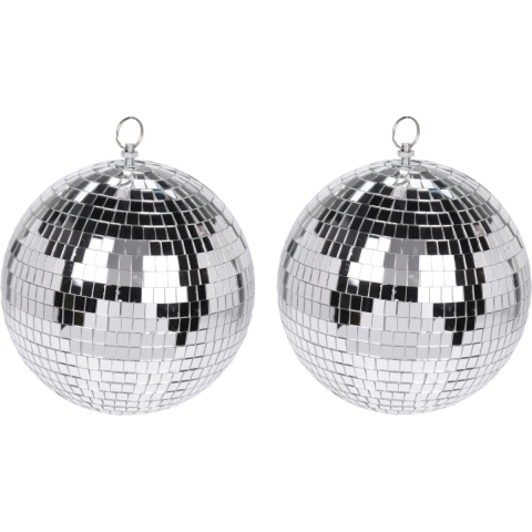 Disco kerstbal - 4x - zilver - D12 cm - glas/foam - discobal/discobol - kerstversiering -