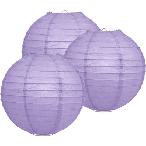 Luxe bol feest lampion - 15x - lila paars - dia 25 cm - papier -