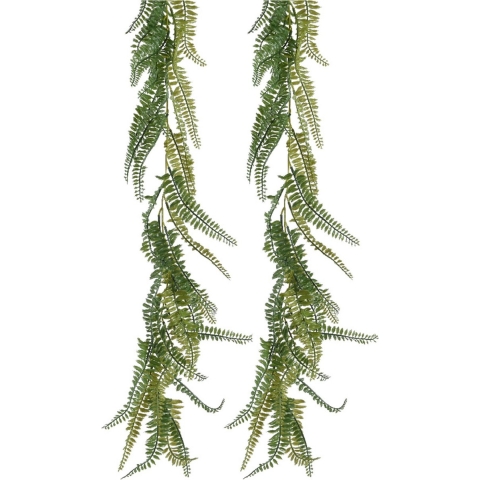 Planten slinger - 2x - varen - kunstplant - groen - 180 cm -