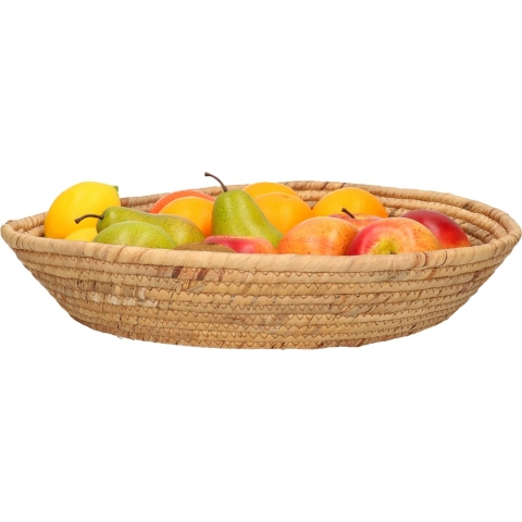Rieten fruitmand/serveerschaal bruin groot 42 x 42 cm -