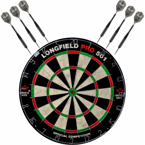 Dartbord set compleet van 45.5 cm met 6x Black Arrow dartpijlen van 21 gram -