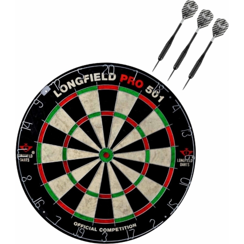 Dartbord set compleet van 45.5 cm met 3x Black Arrow dartpijlen van 23 gram -