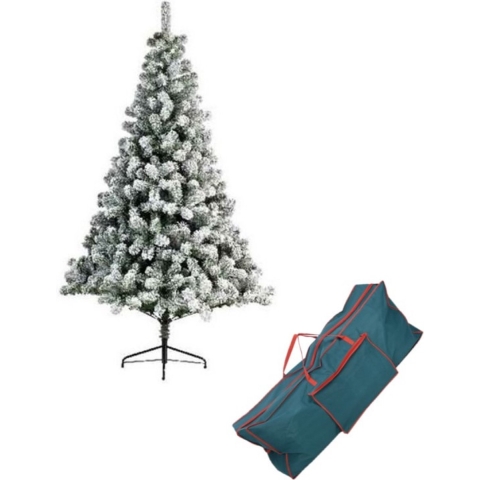 Kunst kerstboom Imperial pine 525 tips met sneeuw 180 cm inclusief opbergzak -