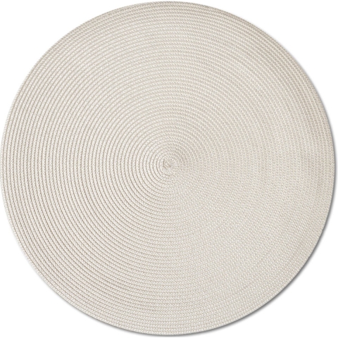 6x Ronde placemats creme geweven 38 cm -