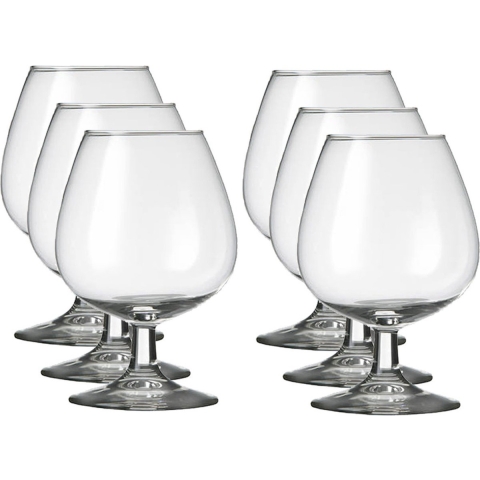 Cognacglazen Specials - 18x - transparant - 370 ml - Cognac glazen op voet -