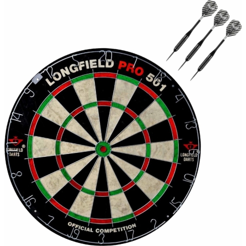 Dartbord set compleet van 45.5 cm met 3x Black Arrow dartpijlen van 25 gram -