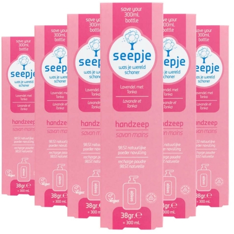 6x Seepje Handzeep Navulling Lavendel met Tonka 38 gr