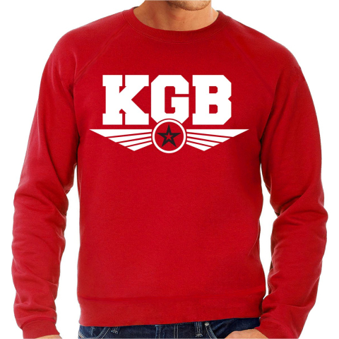 KGB agent verkleed sweater / trui rood voor heren XL -