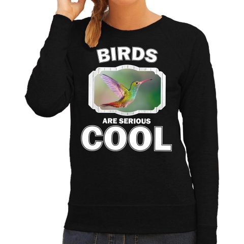 Dieren kolibrie vogel sweater zwart dames - birds are cool trui M -