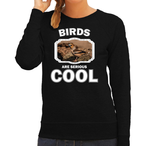 Dieren appelvink vogel sweater zwart dames - birds are cool trui L -