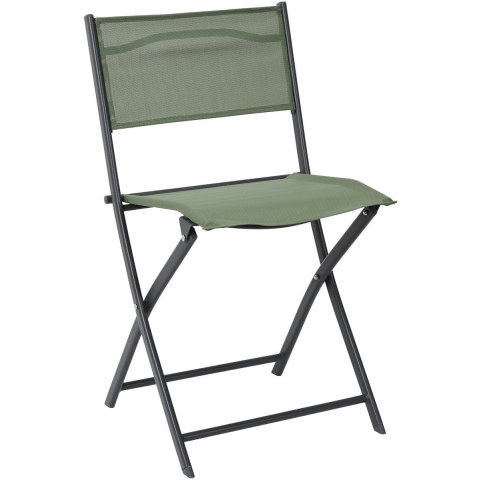 Home Deco Factory camping buiten klapstoel - aluminium - groen - L46 x B50 x H80 cm -