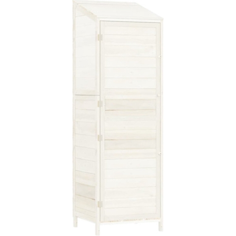 vidaXL Tuinschuur - Massief vurenhout - 55x52x174,5 cm - Wit