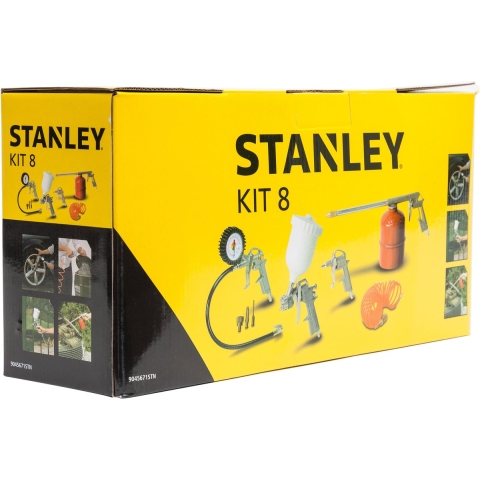 STANLEY Luchtgereedschapset W9045671STN - 8-delig - Universele aansluitingen en 3 mondstukken