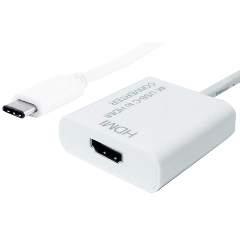 Value 12.99.3210 USB-C-displaykabel USB-C / HDMI Adapterkabel USB-C stekker, HDMI-A-bus 0.10 m Wit 4K UHD