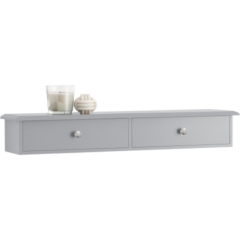 SoBuy FRG43-HG - Wandkast Badkamer - 2 Laden - Grijs Houtcomposiet