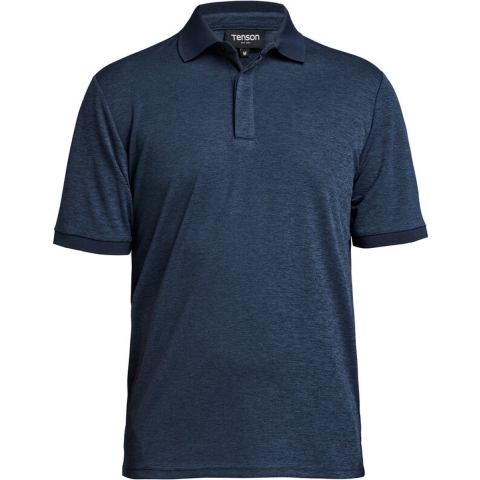 Tenson TXlite Melange Polo - Herenpolo - Sneldrogend - Donkerblauw - S
