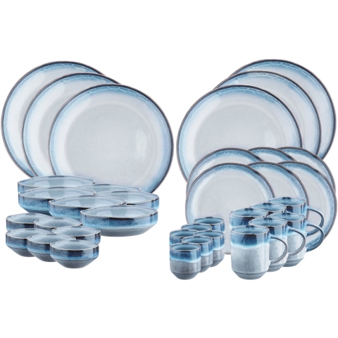 GENESIS Servies - Compleet 36 stuks - Voor 6 personen - Blauw