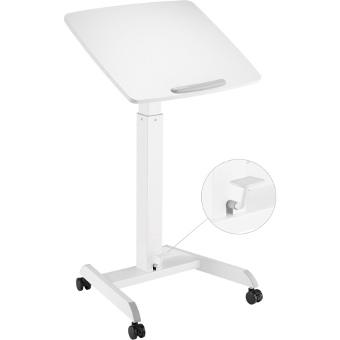 VDD Gaming - Zit Sta Bureau - Pneumatisch Verstelbaar - Wit - Max. hoogte 113 cm - Bureaublad 60 x 53 cm