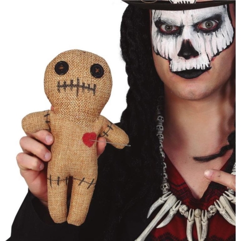 Set van 2x stuks jute voodoo pop 25 cm -
