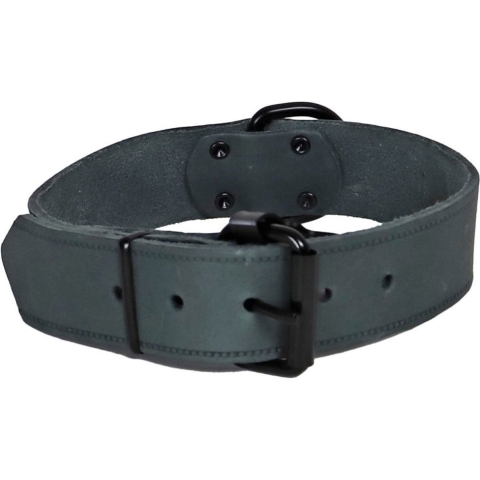 Halsband soft leder 30mm/40cm grijs - Gebr de boon