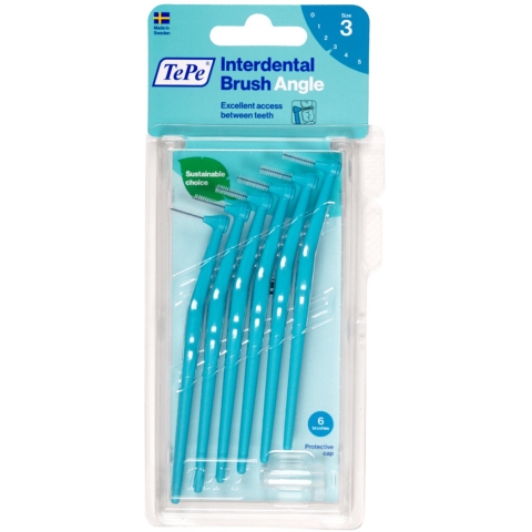 3x TePe Angle Interdentale Ragers 0,6 mm Blauw 6 stuks