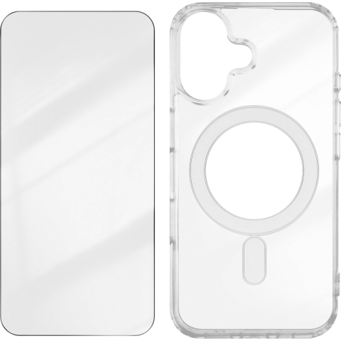 4Smarts 360° Premium Protection Set Backcover Apple iPhone 16 Transparant Inductieve lading